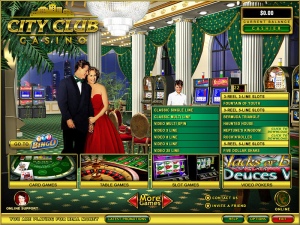 Lobby du casino en ligne City Club