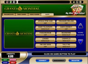 Lobby du casino en ligne Grand Mondial